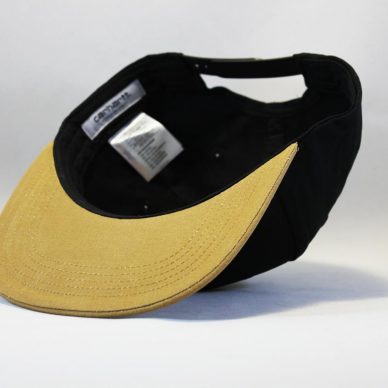 кепка snapback Carhartt черно-коричневая с кожаным логотипом