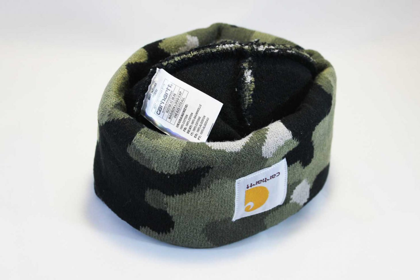 шапка beanie carhartt зеленая военая милитари military