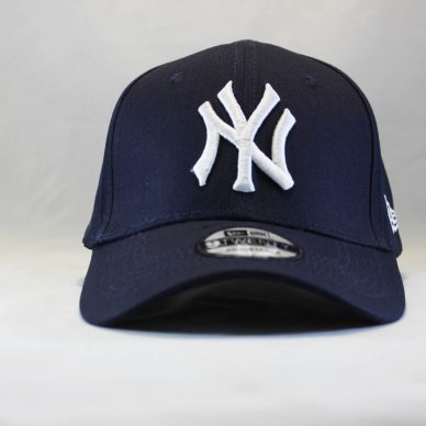 Купить синюю бейсбольную кепку New Era Yankees New York с белым логотипом в Украине