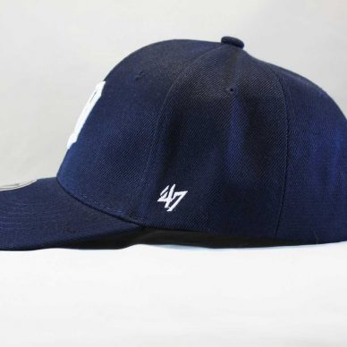 Купить бейсбольную кепку New Era Detroit синюю с белым логотипом D в Украине
